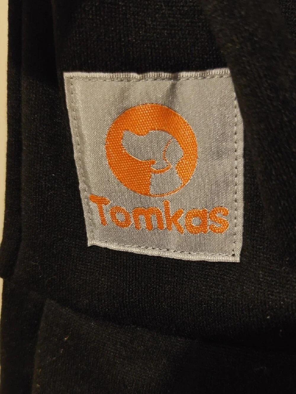 Black Sling Backpack with Orange Logo - Tomkas Pet Sling